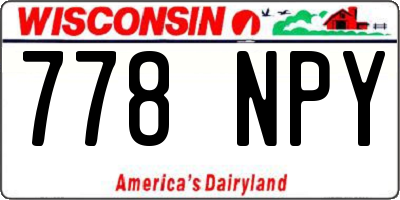 WI license plate 778NPY