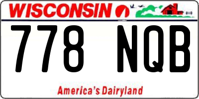 WI license plate 778NQB