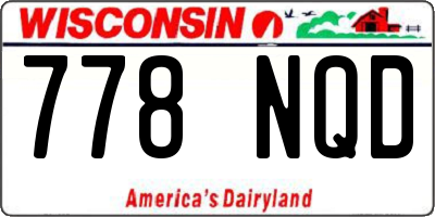 WI license plate 778NQD