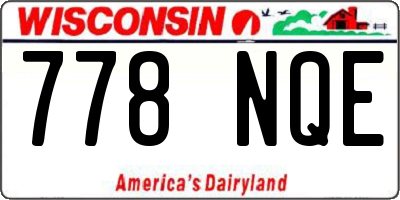 WI license plate 778NQE