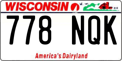 WI license plate 778NQK