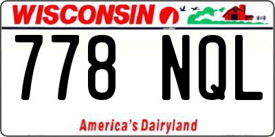 WI license plate 778NQL