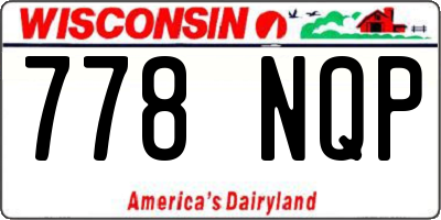 WI license plate 778NQP