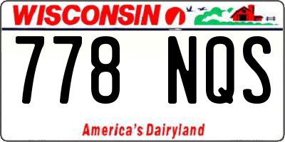WI license plate 778NQS