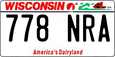 WI license plate 778NRA