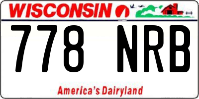 WI license plate 778NRB