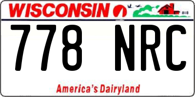 WI license plate 778NRC