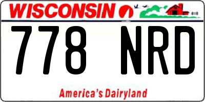 WI license plate 778NRD