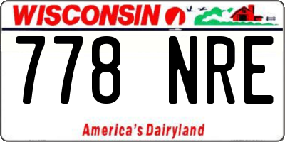 WI license plate 778NRE