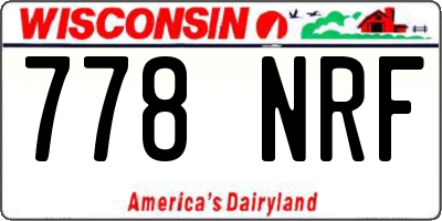 WI license plate 778NRF
