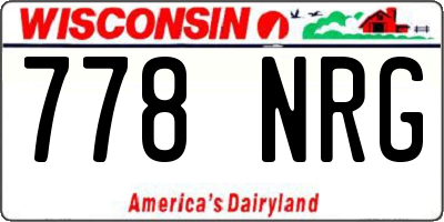 WI license plate 778NRG