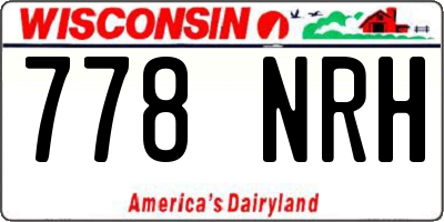 WI license plate 778NRH