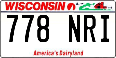WI license plate 778NRI