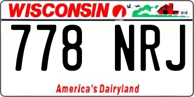WI license plate 778NRJ