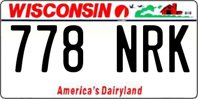 WI license plate 778NRK