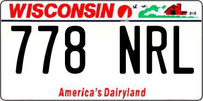 WI license plate 778NRL