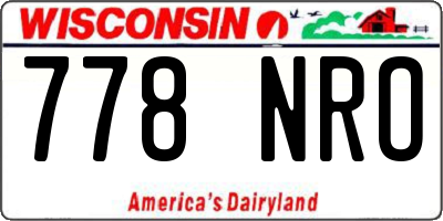 WI license plate 778NRO