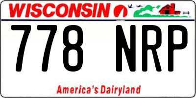 WI license plate 778NRP
