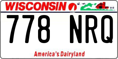 WI license plate 778NRQ