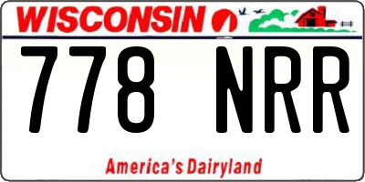 WI license plate 778NRR