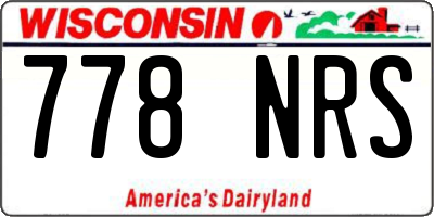 WI license plate 778NRS