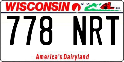 WI license plate 778NRT