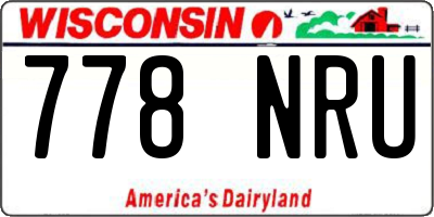 WI license plate 778NRU