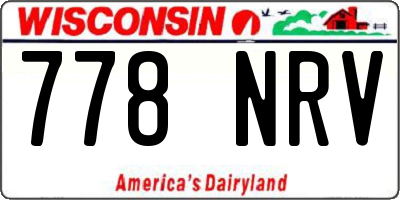 WI license plate 778NRV