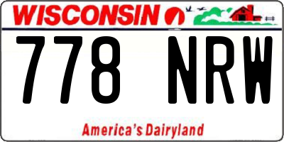 WI license plate 778NRW