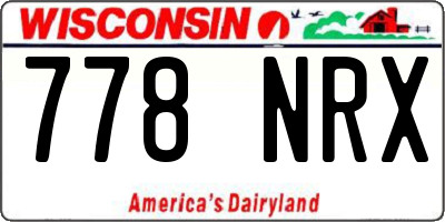 WI license plate 778NRX