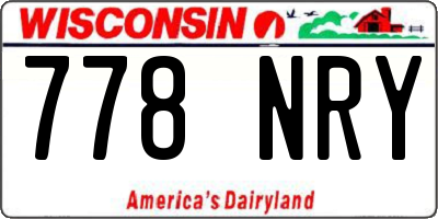 WI license plate 778NRY