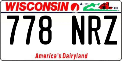 WI license plate 778NRZ