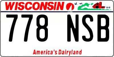 WI license plate 778NSB