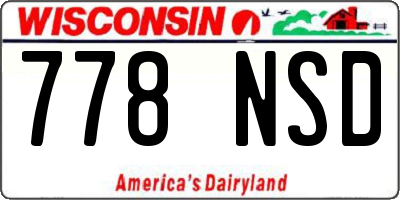 WI license plate 778NSD