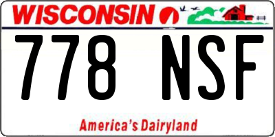 WI license plate 778NSF