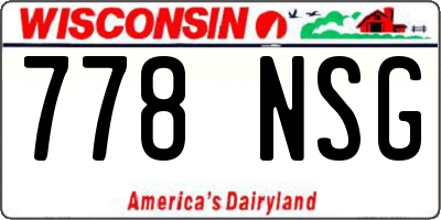 WI license plate 778NSG