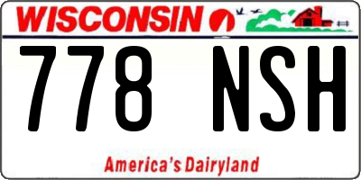 WI license plate 778NSH