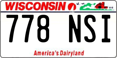 WI license plate 778NSI