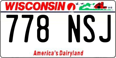 WI license plate 778NSJ