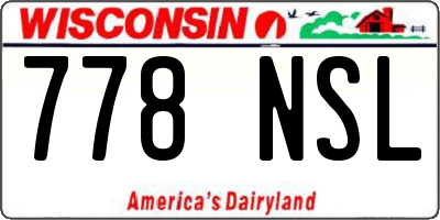 WI license plate 778NSL