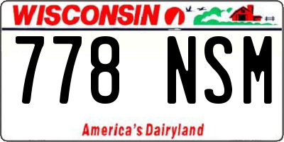 WI license plate 778NSM