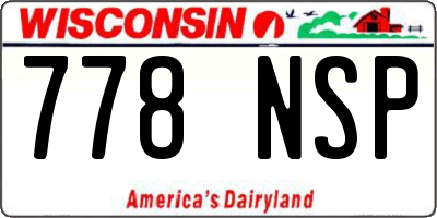WI license plate 778NSP