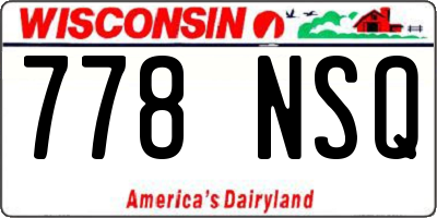 WI license plate 778NSQ