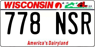 WI license plate 778NSR