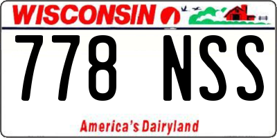 WI license plate 778NSS