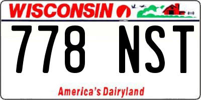 WI license plate 778NST