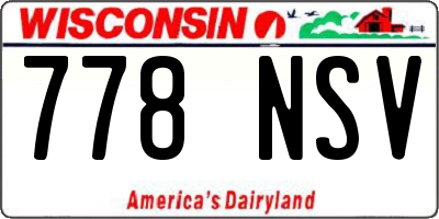 WI license plate 778NSV