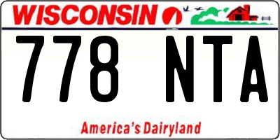 WI license plate 778NTA