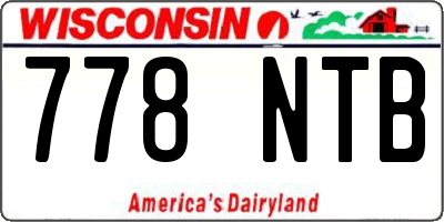 WI license plate 778NTB