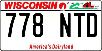 WI license plate 778NTD